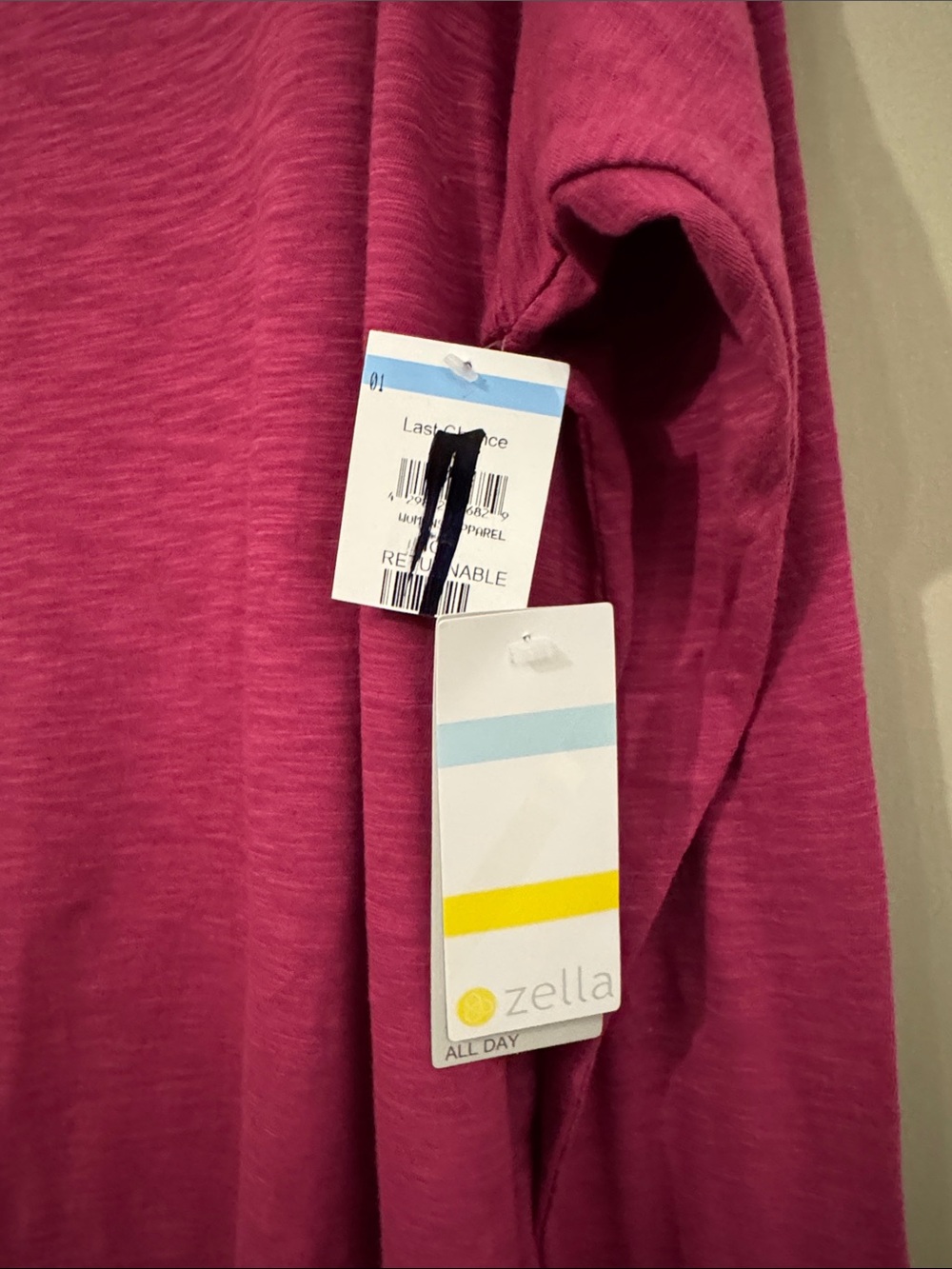 NWT- Zella All Day Slub Long Sleeve T-Shirt, Raspberry, size Large - Picture 12 of 12